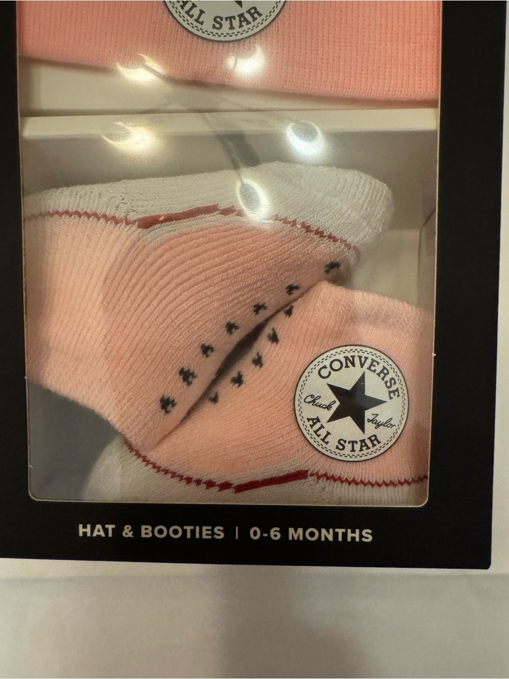 Converse My First Chucks Pink Baby Hat & Booties Set - Picture 2 of 4